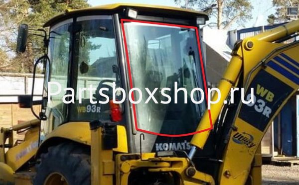 Стекло заднее Komatsu WB93R-5, WB93S-5, WB97R-5, WB97S-5 KMK - заказать Стекло заднее Komatsu WB93R-5, WB93S-5, WB97R-5, WB97S-5 KMK