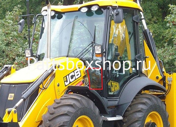 Стекло лобовое нижнее левое JCB 3CX, 4CX с 2005 г. KMK - заказать Стекло лобовое нижнее левое JCB 3CX, 4CX с 2005 г. KMK